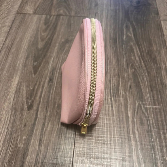 Macy's pink Shimmer cosmetic makeup beauty bag gold zipper New - Picture 4 of 5
